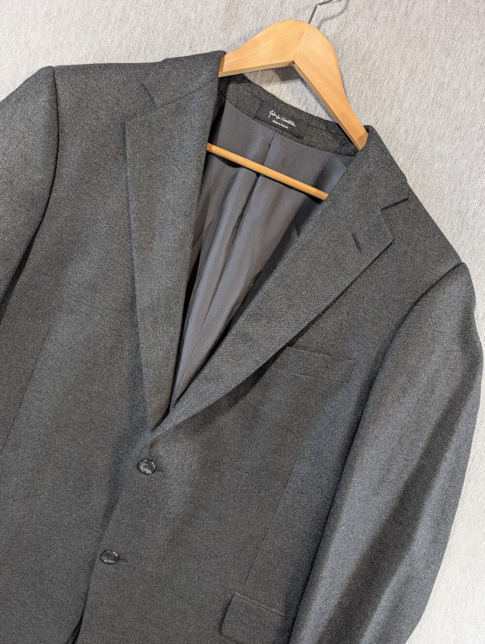 John W. Nordstrom Loro Piana 100% Cashmere Blazer Men's 46R Black Grey Suit Coat